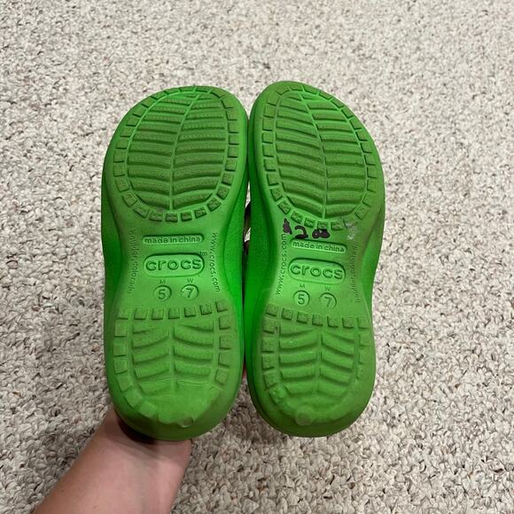 Crocs Athens Flip Flop Sandals Pink Green Sz Womens 7 Mens 5 Casual Summer - Picture 5 of 6